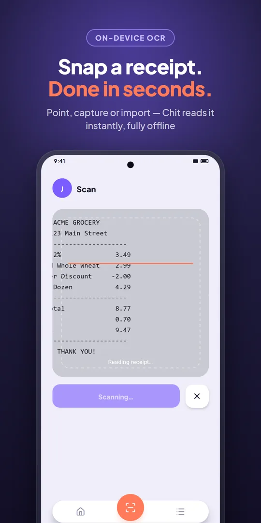 Slide 1 - Snap a Receipt
