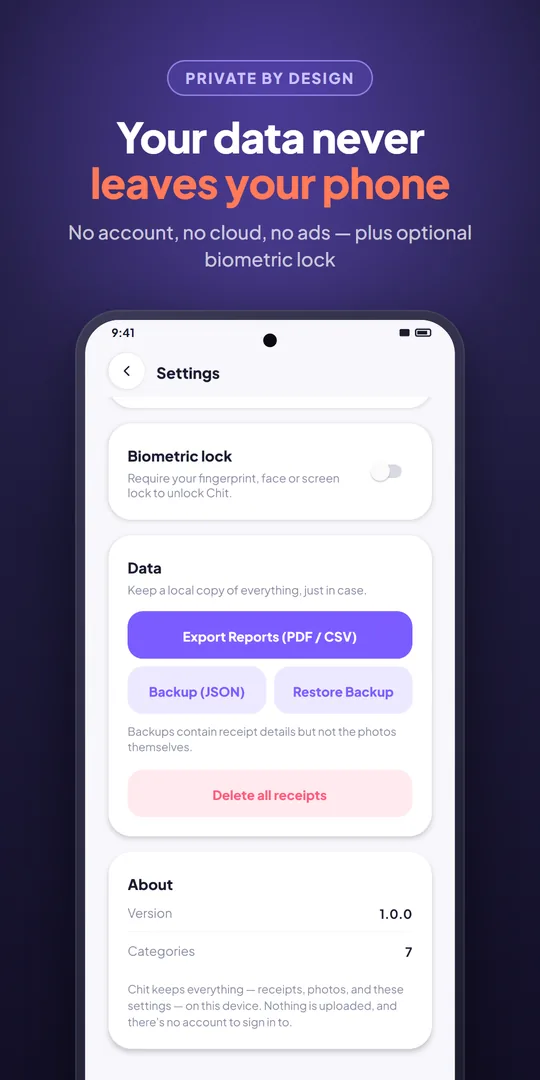 Slide 6 - 100% Private & Offline